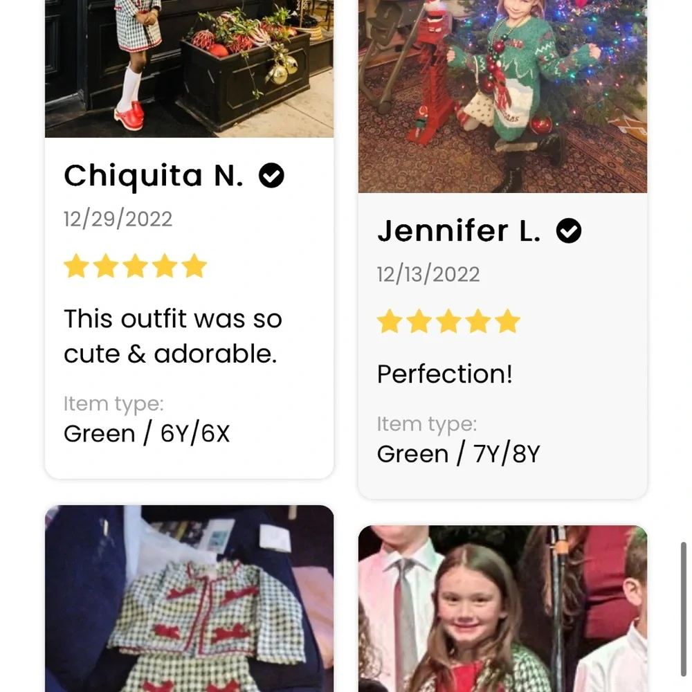 Christmas Matching Outfit Blazer & Pleated Skirt Set With Bows